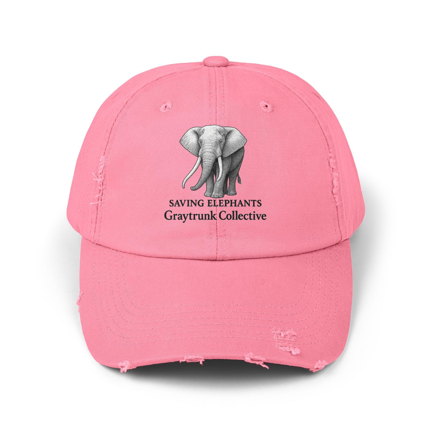 🐘 GrayTrunk Distressed Ball Cap – Protect the Giants, Wear the Cause