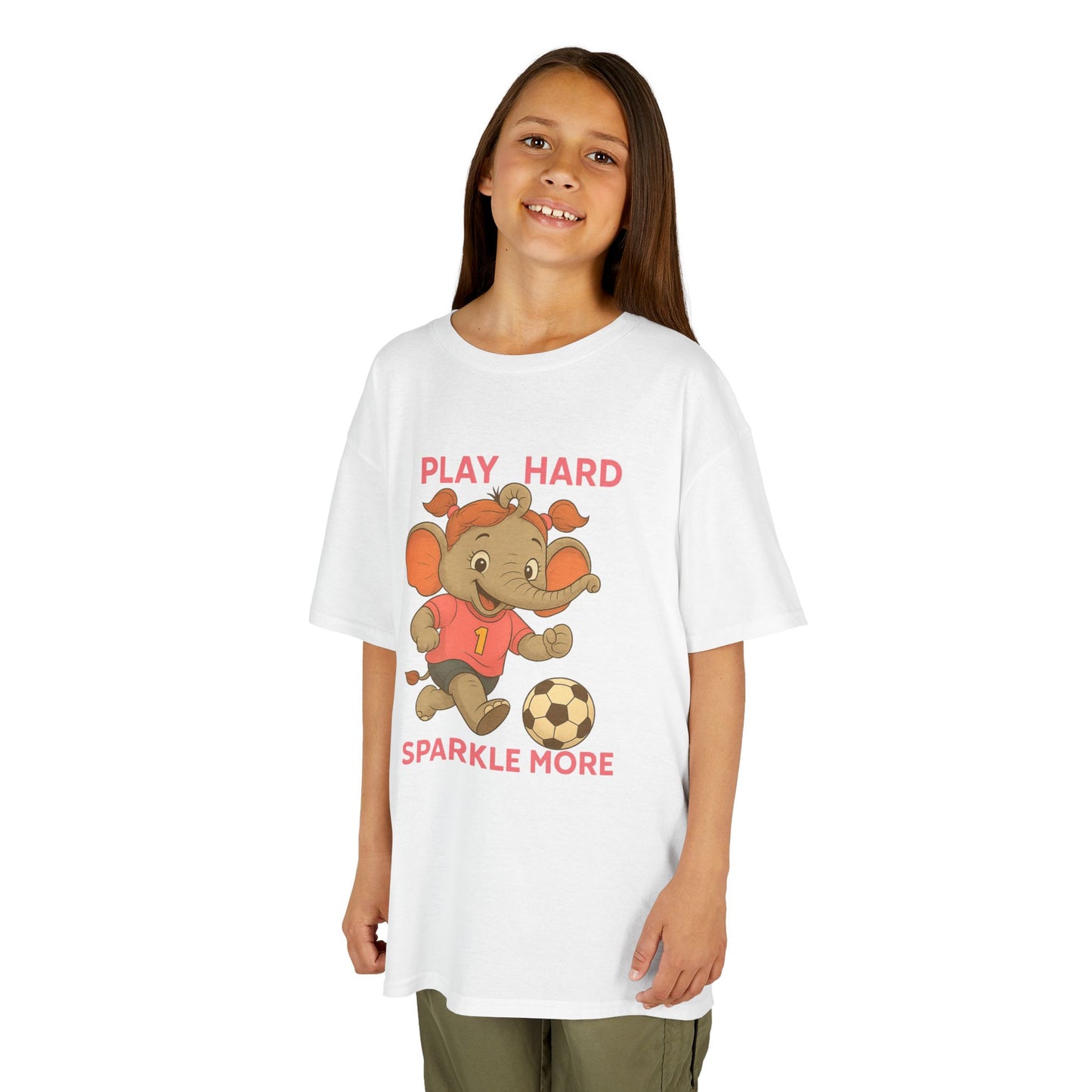 Score Big Style Points with Our Girls’ Elephant Soccer Tee! ⚽🐘