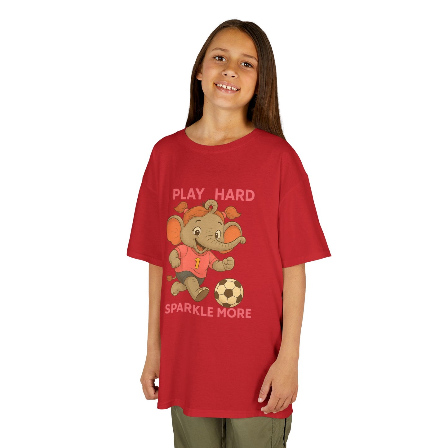 Score Big Style Points with Our Girls’ Elephant Soccer Tee! ⚽🐘