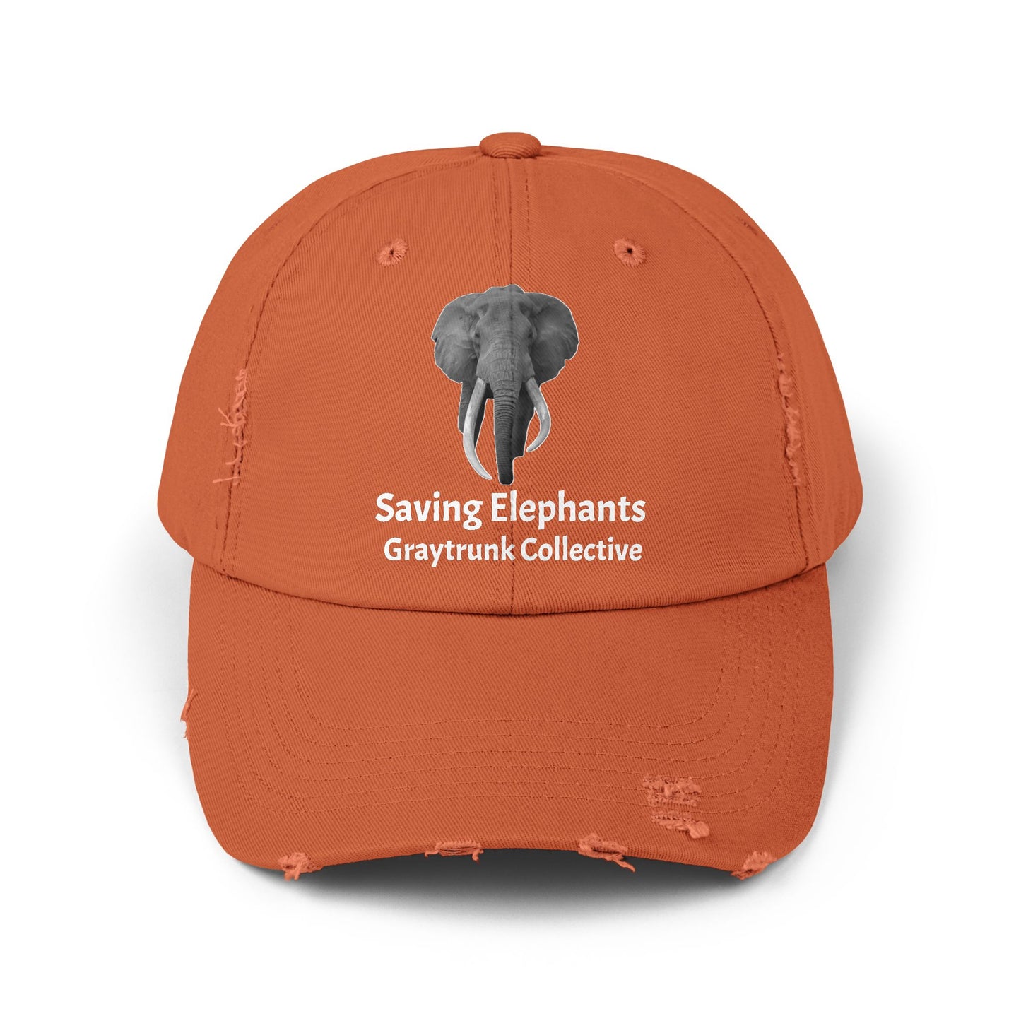 🐘 GrayTrunk Distressed Ball Cap – Protect the Giants, Wear the Cause