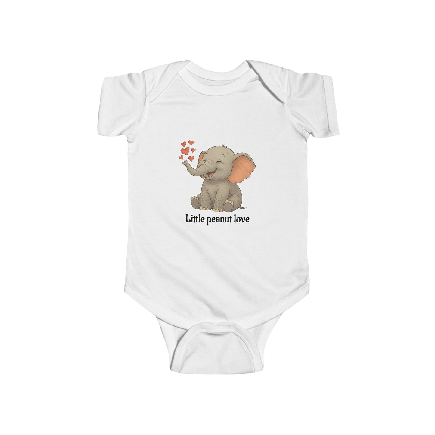 💕 Lil Peanut Love – Elephant Blowing Hearts infant Bodysuit