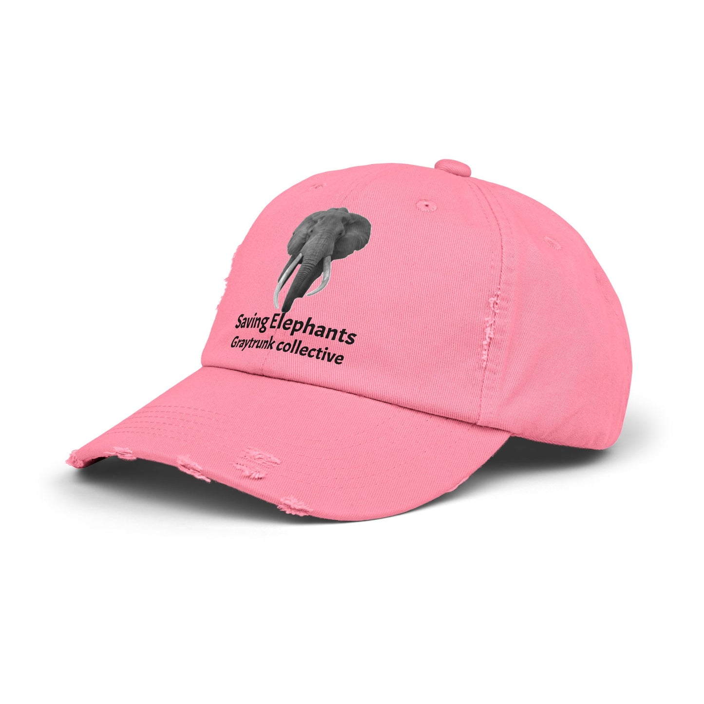 🐘 GrayTrunk Distressed Ball Cap – Protect the Giants, Wear the Cause