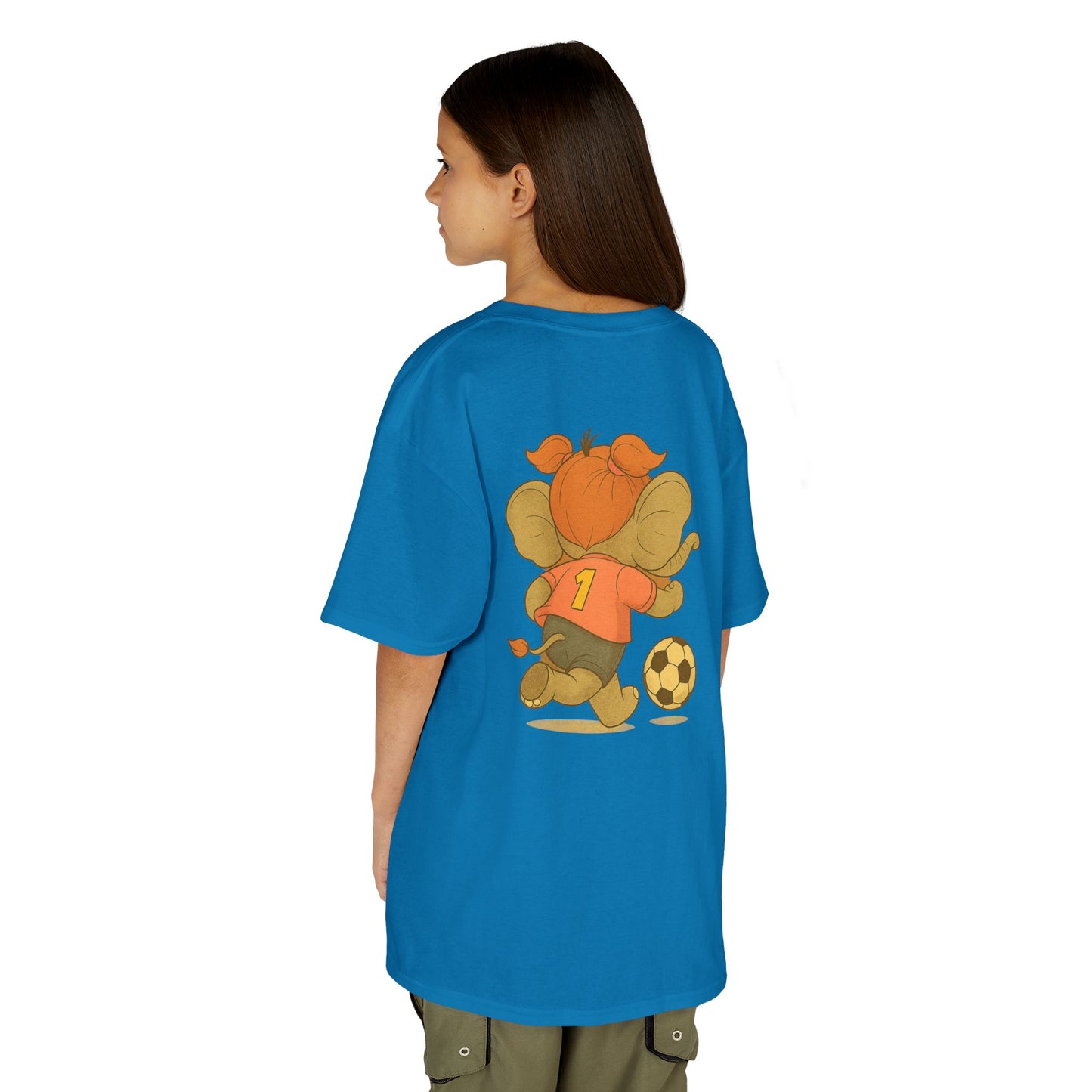 Score Big Style Points with Our Girls’ Elephant Soccer Tee! ⚽🐘