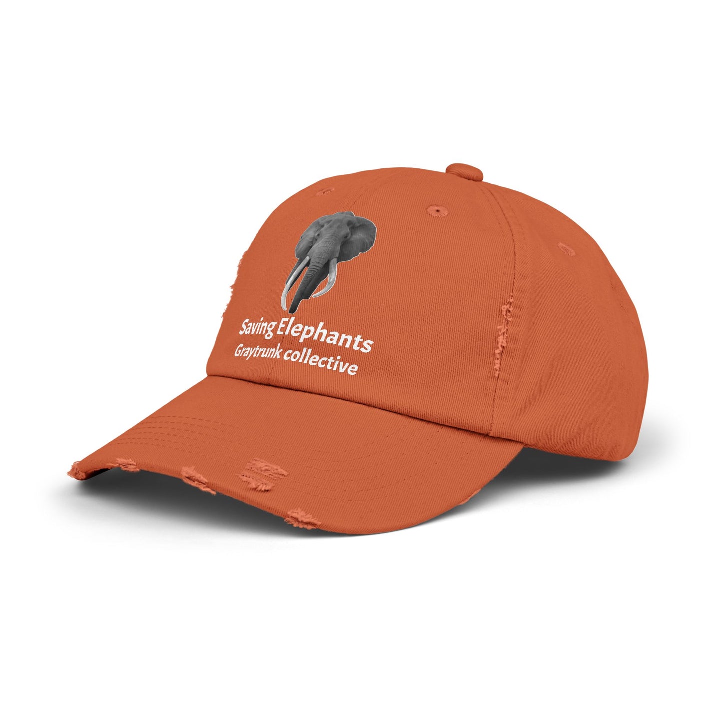 🐘 GrayTrunk Distressed Ball Cap – Protect the Giants, Wear the Cause