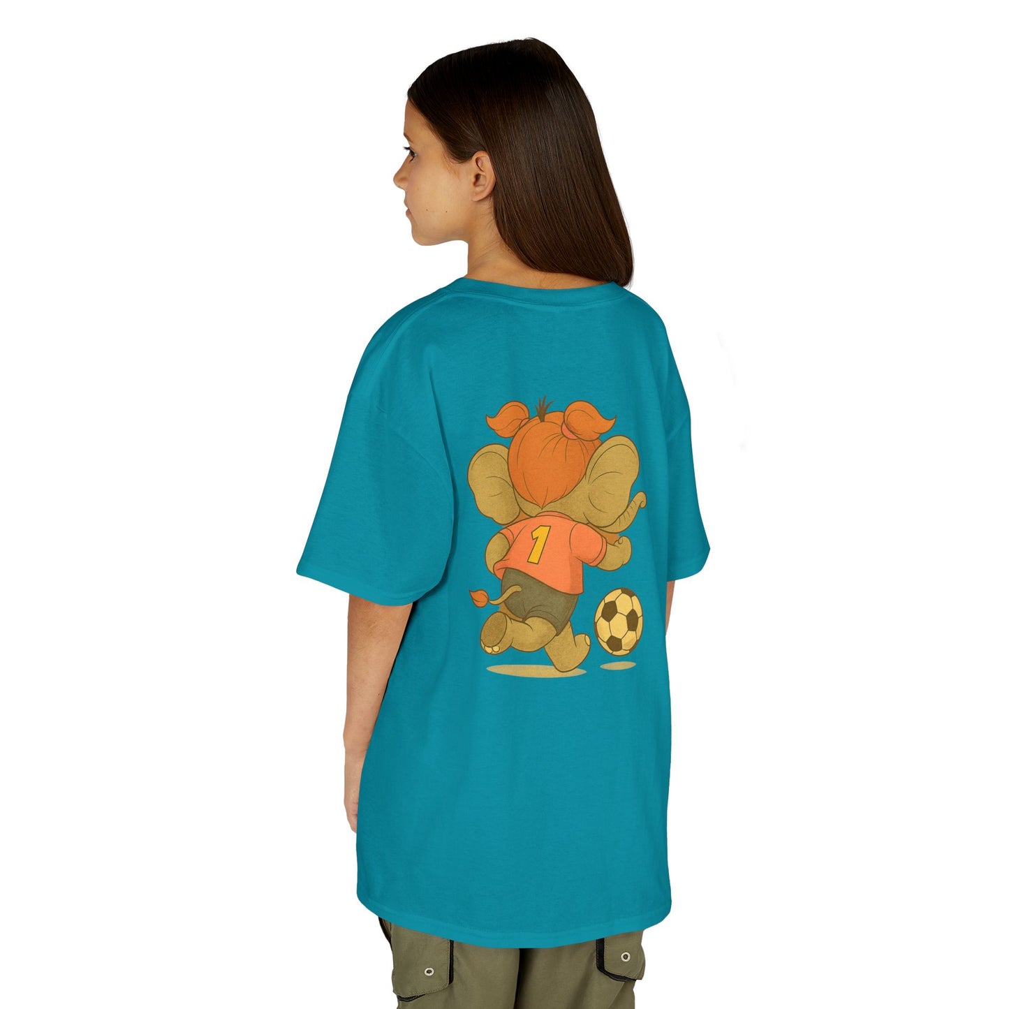 Score Big Style Points with Our Girls’ Elephant Soccer Tee! ⚽🐘