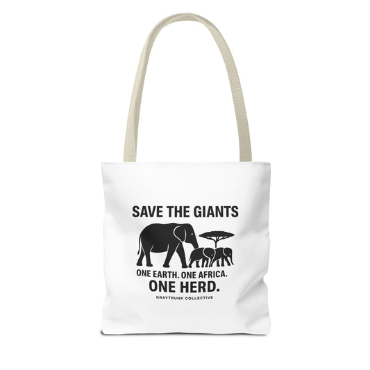 🐘 Save the Giants – Eco-Friendly Elephant Tote Bag One Earth. One Africa. One Herd.