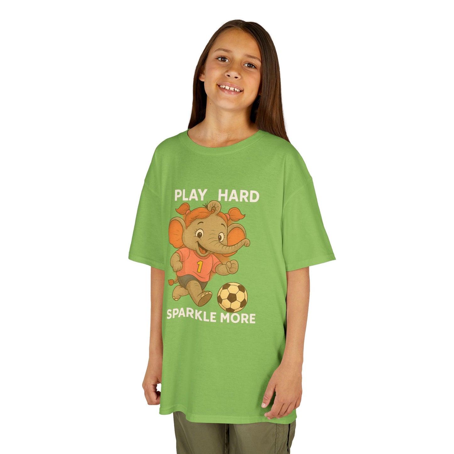 Score Big Style Points with Our Girls’ Elephant Soccer Tee! ⚽🐘