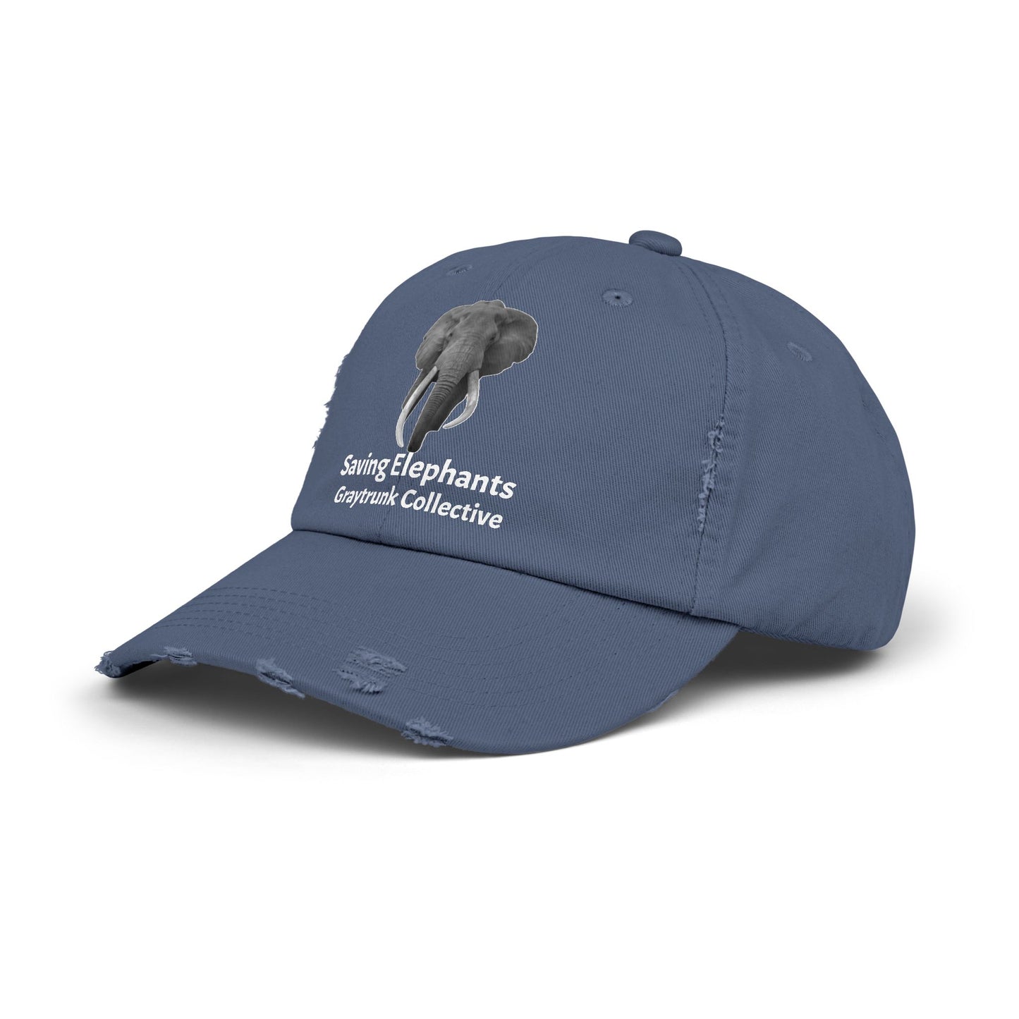 🐘 GrayTrunk Distressed Ball Cap – Protect the Giants, Wear the Cause