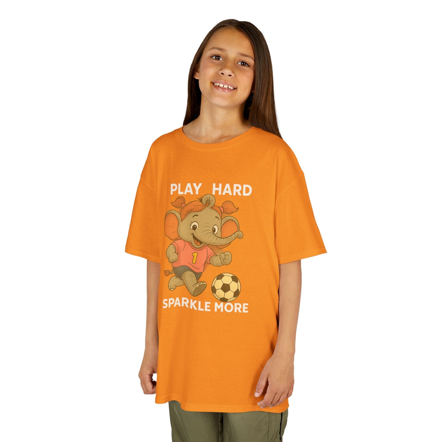 Score Big Style Points with Our Girls’ Elephant Soccer Tee! ⚽🐘