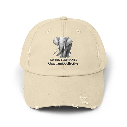 🐘 GrayTrunk Distressed Ball Cap – Protect the Giants, Wear the Cause