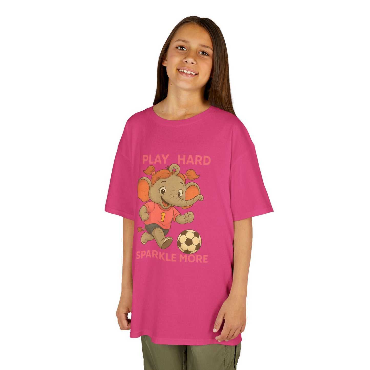Score Big Style Points with Our Girls’ Elephant Soccer Tee! ⚽🐘