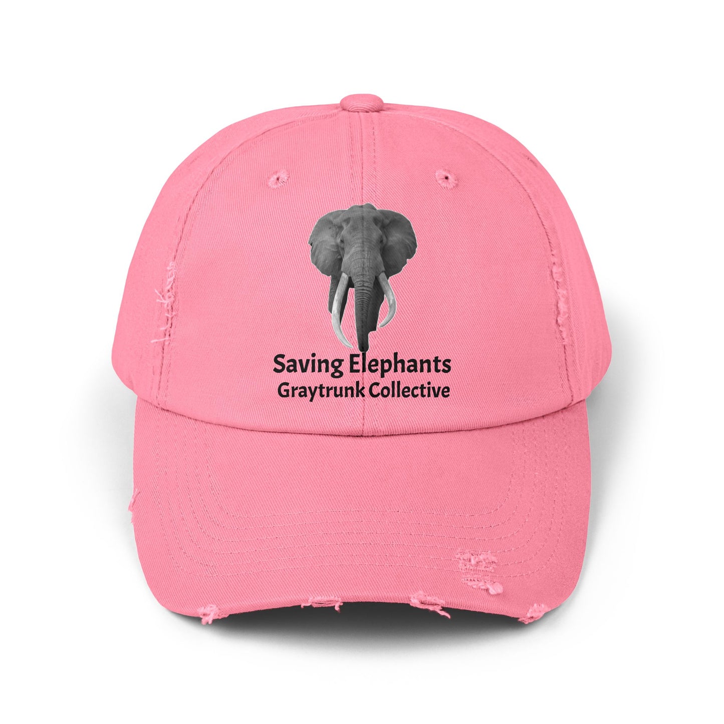 🐘 GrayTrunk Distressed Ball Cap – Protect the Giants, Wear the Cause