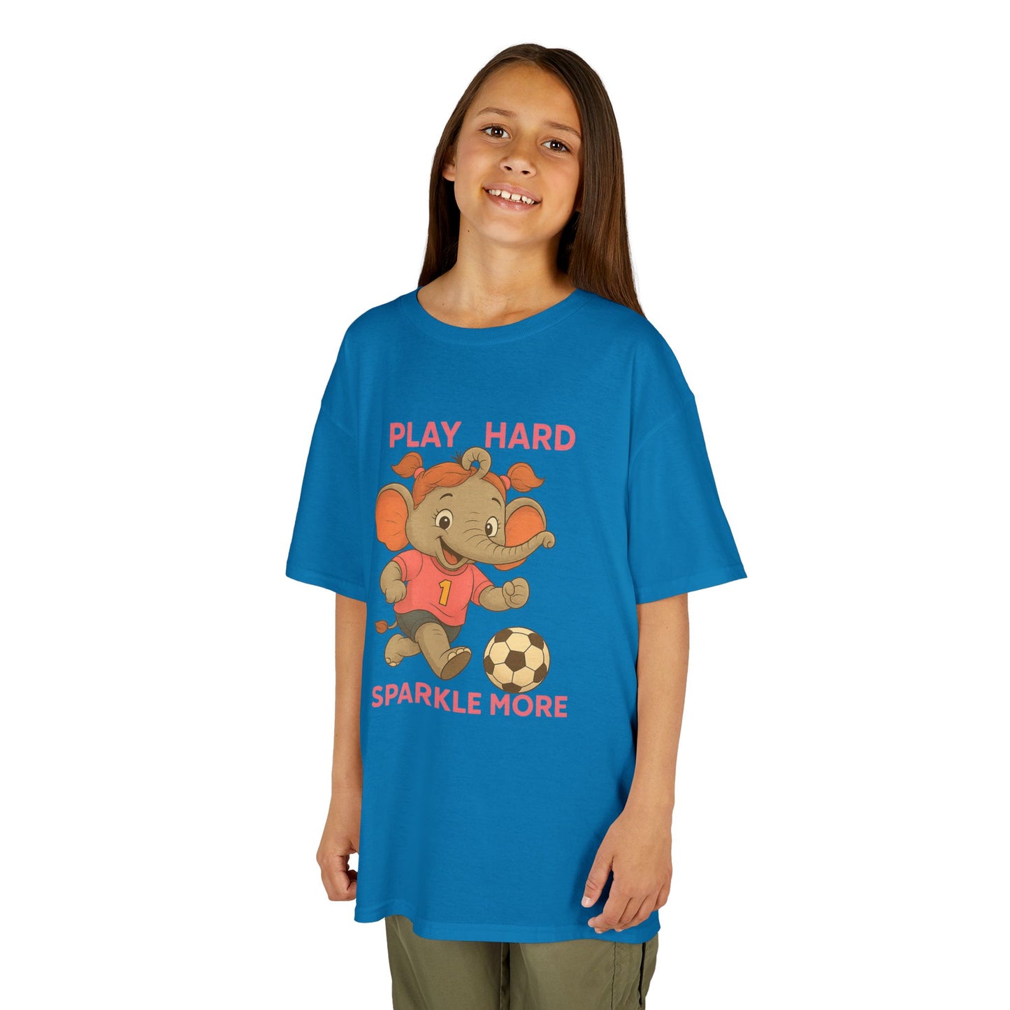 Score Big Style Points with Our Girls’ Elephant Soccer Tee! ⚽🐘