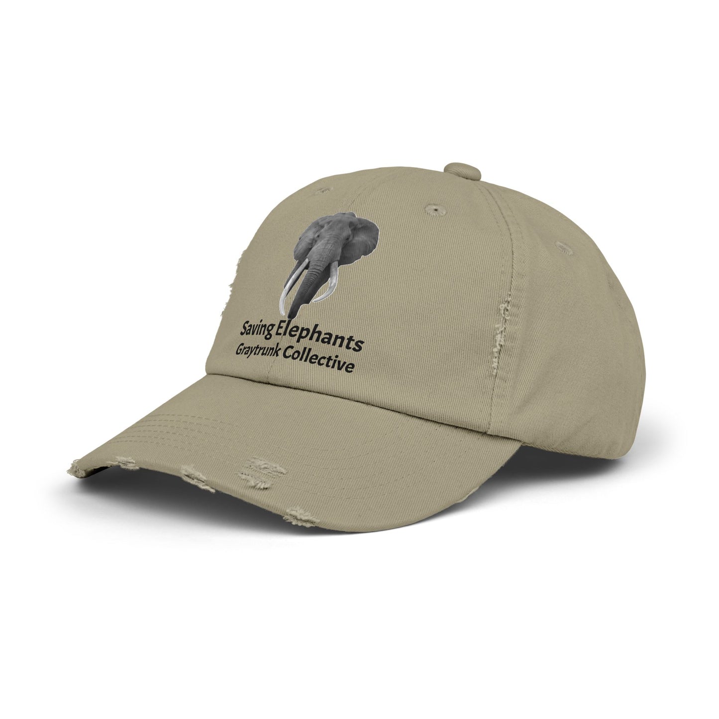 🐘 GrayTrunk Distressed Ball Cap – Protect the Giants, Wear the Cause