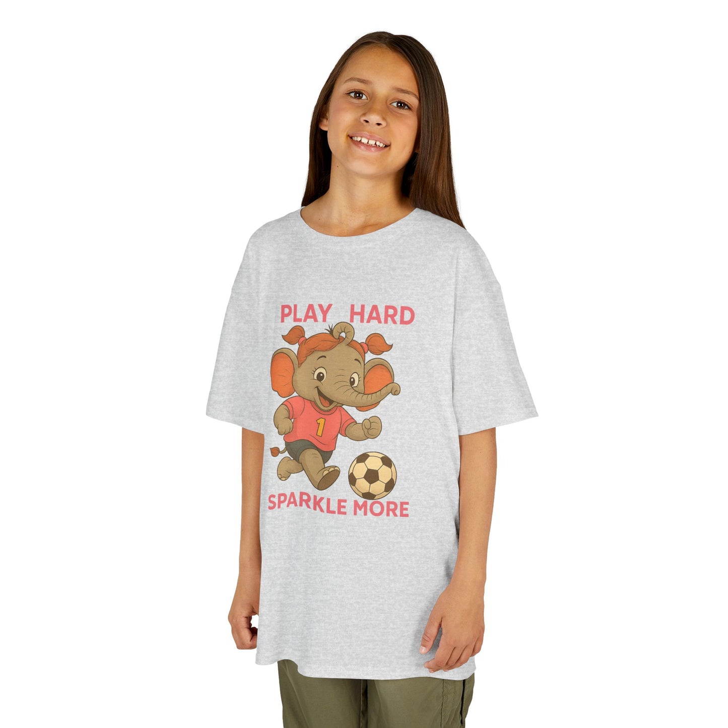 Score Big Style Points with Our Girls’ Elephant Soccer Tee! ⚽🐘
