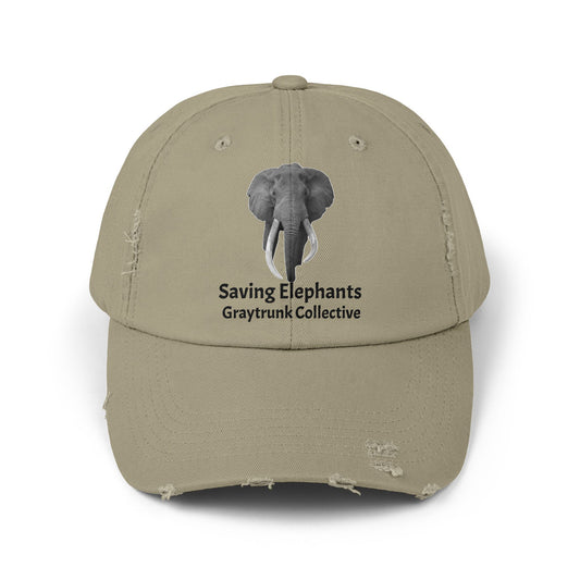 🐘 GrayTrunk Distressed Ball Cap – Protect the Giants, Wear the Cause