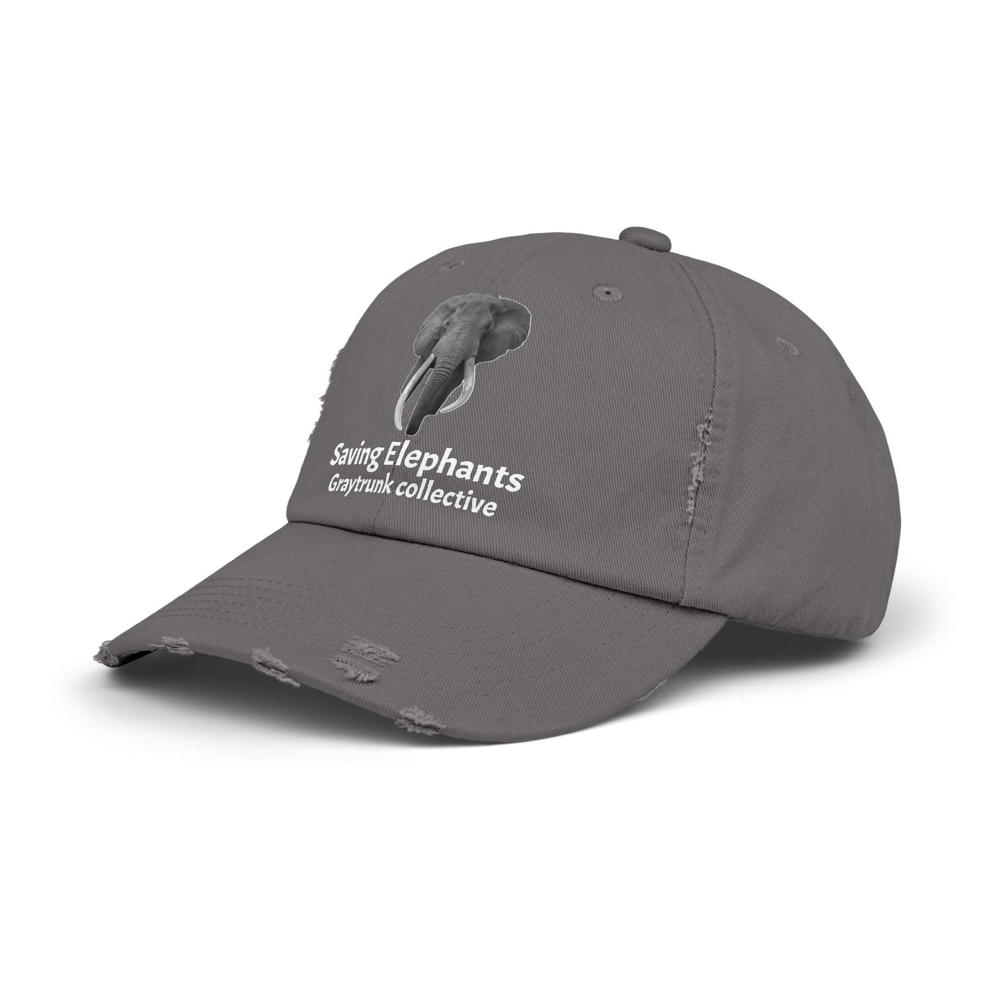 🐘 GrayTrunk Distressed Ball Cap – Protect the Giants, Wear the Cause